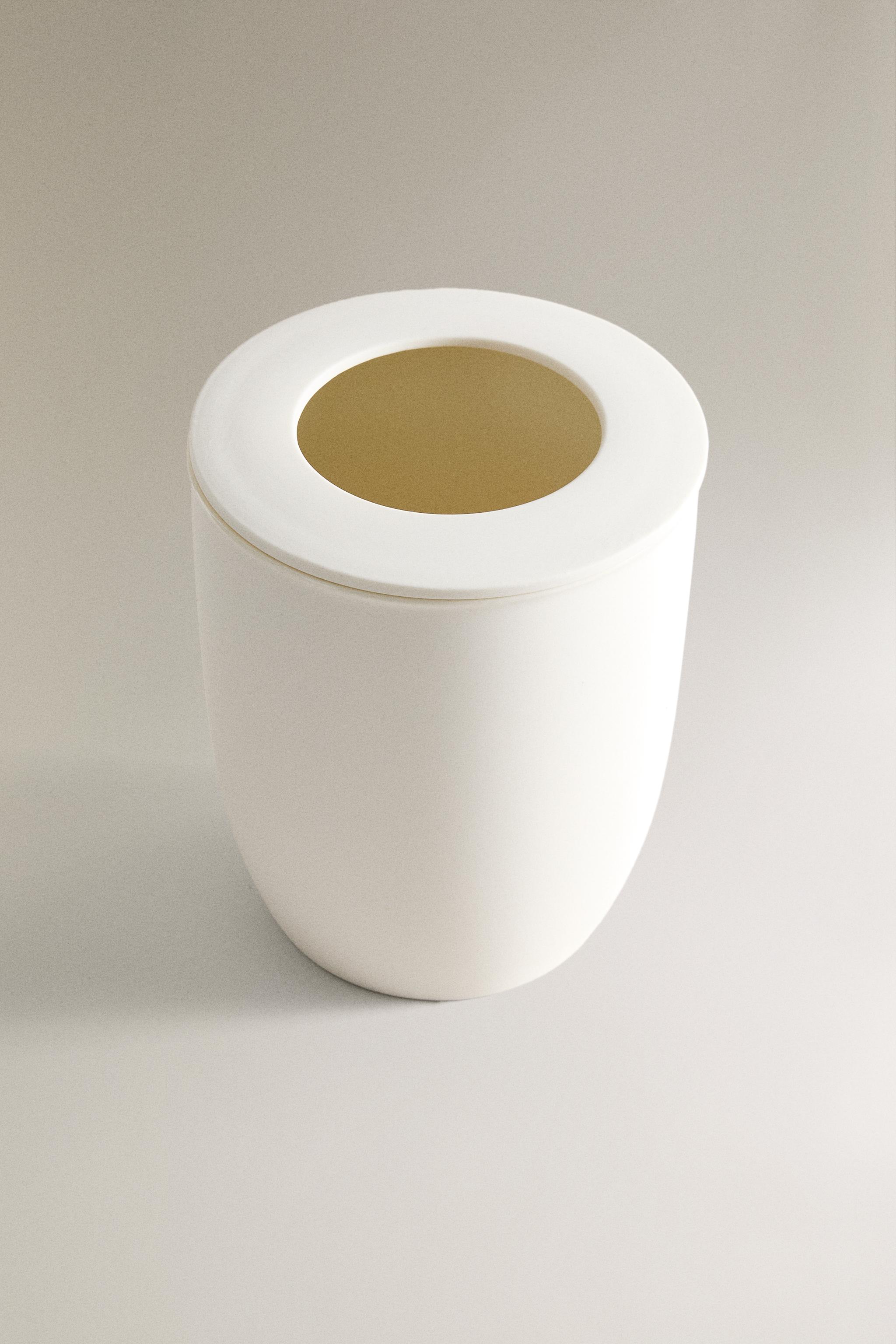 CERAMIC BATHROOM TRASH CAN TABLE